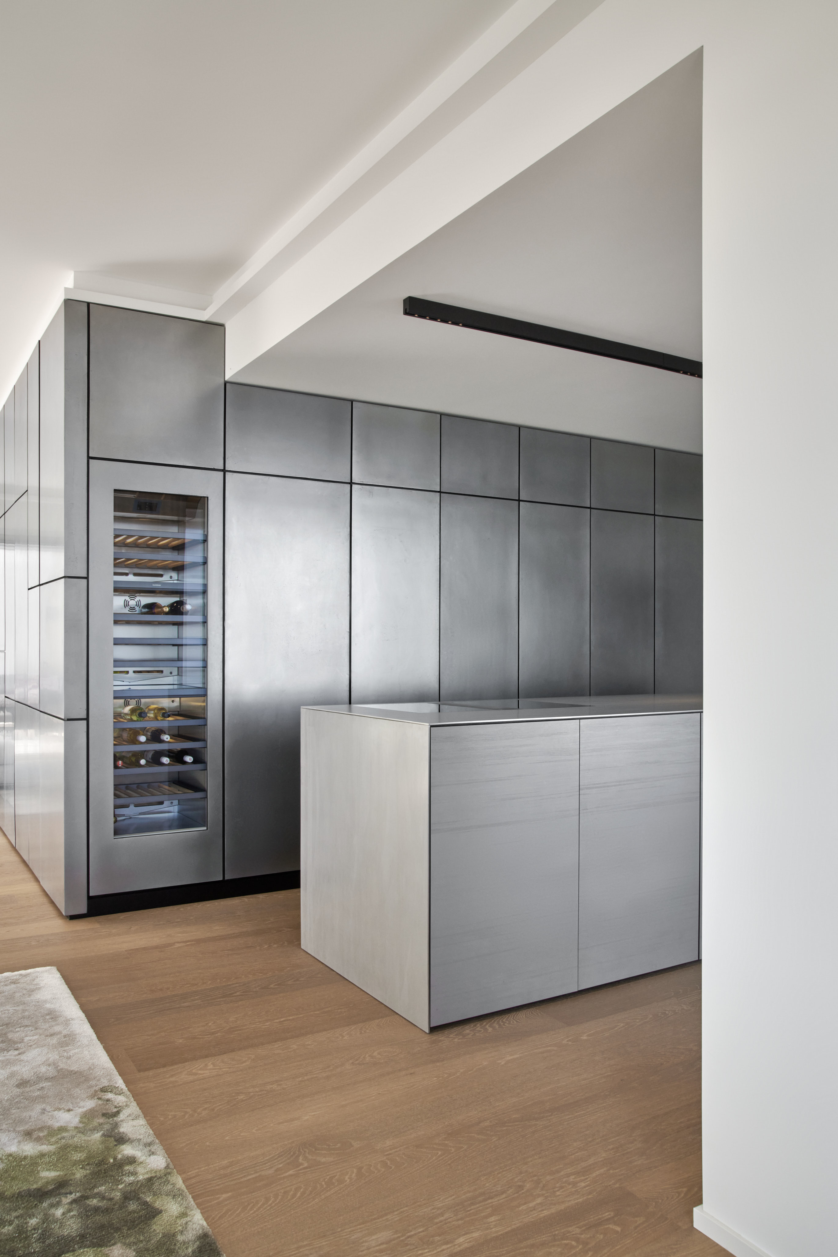 Midas Metall Lack Surface Arbon Lake Constance Bodensee Penthouse kitchen counter stainless steel Gaggenau